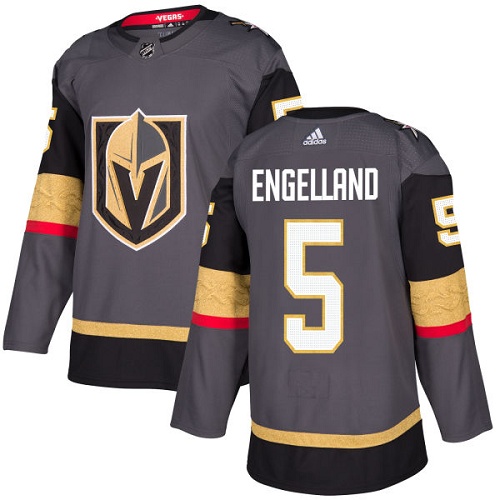 Adidas Men Vegas Golden Knights #5 Deryk Engelland Grey Home Authentic Stitched NHL Jersey